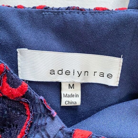 ADELYN RAE NAVY RED EMBROIDERED LACE SLEEVELESS FIT & FLARE COCKTAIL DRESS - M - Picture 8 of 11